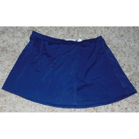 Womens Swim Skirt 10 Blue Swimsuit Attached Bikini Brief Bottoms Croft & Barrow - Picture 1 of 5